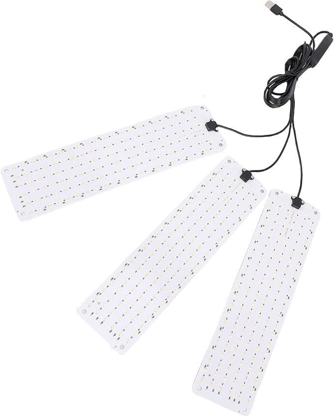 Timer Function LED Grow Lights High PPFD Full Spectrum Indoor Plant Lamp Plants 4 Heads - 16W Aluminum Material (3 Head)