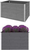 qiangxing Garden Raised Bed Planter Raised Beds Raised Planter Box Planters for Outdoor Plants Garden Beds WPC 59.1x39.4x35.8 Gray