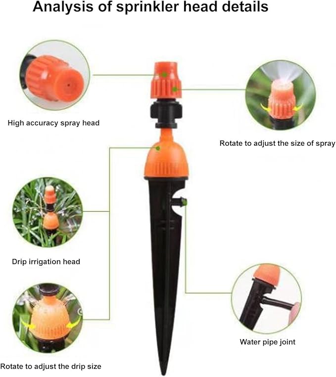 Automatic Drip Irrigation Kit Irrigation System Kit WiFi Remote Control USB 5V Adjustable Sprayable Drippable with Watering Timer Garden Watering System for Balcony Home(30m / 98.4ft)