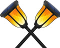 Solar Landscape Spotlight Motion Sensor Outdoor Lights Solar Torch Light with Flashing Flame Waterproof for Porch Garden Patio Yard Garage Pathway Automatic Switch2 PCS