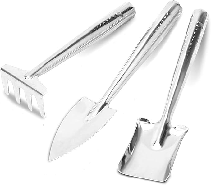 Garden Tools Trowel Set 3PCS/Set Mini Small Shovel Spade Flat/Tip Shovel Harrow Tool Gardening Tools for Home Gardening Growing Tools Accessories
