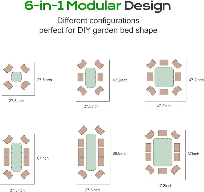 Aoodor 17 Tall Oval Galvanized Raised Garden Bed Kit 6-in-1 Large Metal Outdoor Planter Box for Vegetables Flowers and Herbs 7.5 x 2.3 x 1.5 Ft Beige