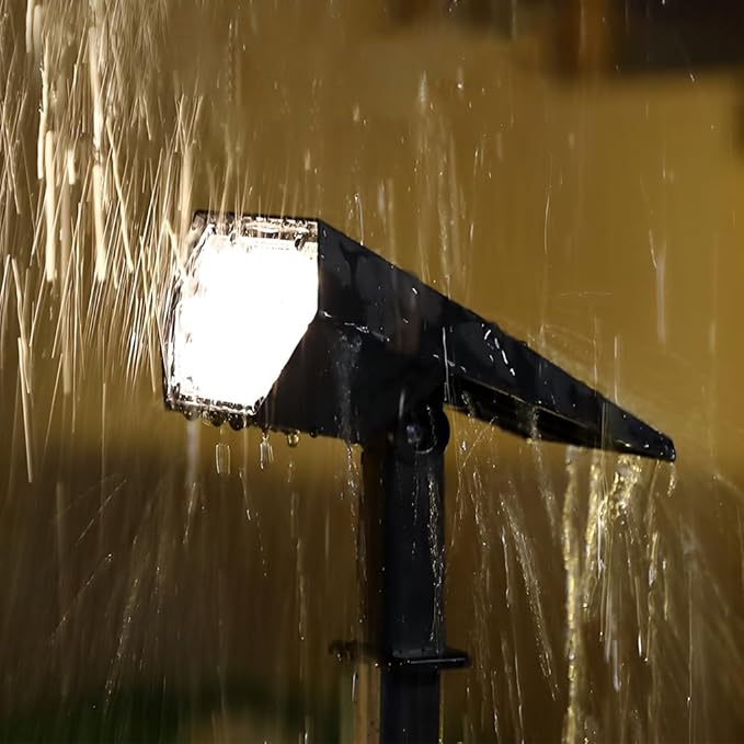 Solar Spot Lights Outdoor Adjustable Brightness &amp Angle IP65 Waterproof Landscape Lighting with 12 LEDs Solar Powered Modern Lamp for Garden Lawn Courtyard (Motion LightWarm Light)