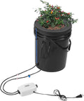 VEVOR DWC Hydroponics Grow System Hydroponic Growing System with Top Drip Kit 5-Gallon Deep Water Culture with Air Pump Air Stone and Water Level Device for Leafy Vegetables(1 Bucket+Top Drip Kit)