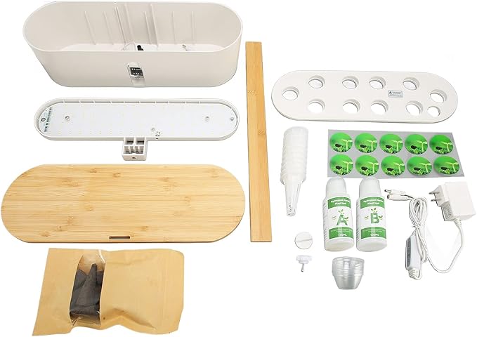 10 Pods Indoor Garden Plant Germination Kit with LED Grow LightHydroponics Growing System 2.5L Water Cycle Herb Garden Plants Germination Kit with Automatic Timer for Family Gardening Planter