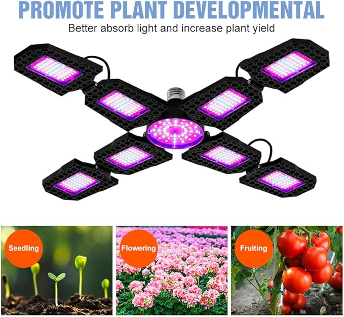 350W LED Plant Lamps Red/Blue 100-277V Seed Hydroponic Lights E27/E26 Adjustable Panel UV/IR Greenhouse Tent Planting Box Red/Blue Indoor Vegetable and Fruit Filling Lighting 110V Flower Potted Moss