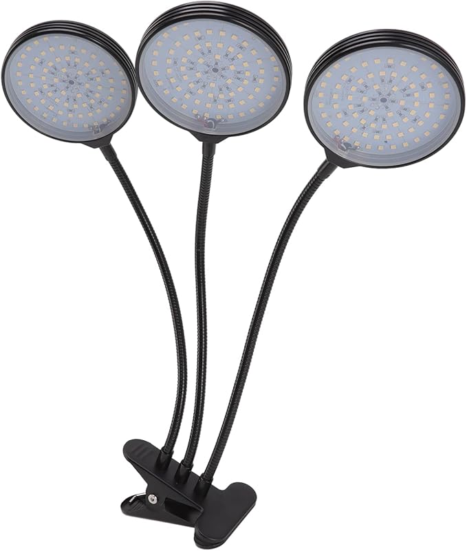 LED 45W Plant Grow Lamp with 3 Heads 360 Degree Bendable USB Powered Growing Light for Indoor Succulent Plants Aluminum PC Material