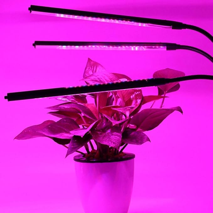 Hyuduo 30W Full Spectrum LED Plant Grow Light 3 Head Flexible Gooseneck with for Indoor Plants Vegetables Flowers Tent Greenhouses