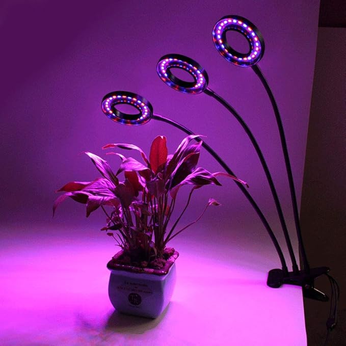 LED Plant Light Three-Head Timed Loop Growing Lamps Full-Spectrum Succulent Fill Light Grow Lights for Hydroponic Greenhouse Garden 2 Pcs (Size : Single Head 5W)