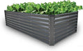 GrowHaus 8x4x2FT Galvanized Raised Garden Bed Planter Boxes Outdoor Large Metal Garden Beds for Planting Vegetables Flowers Herbs Rectangle Dark Gray