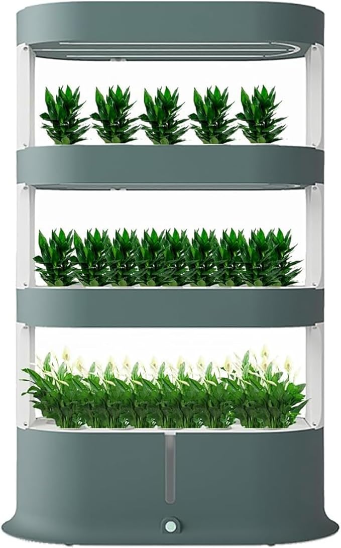 COYEUX Indoor Hydroponics System Automated LED Grow Lights Hydroponic Growing System with Remote Control for Herbs Fruits Vegetables White