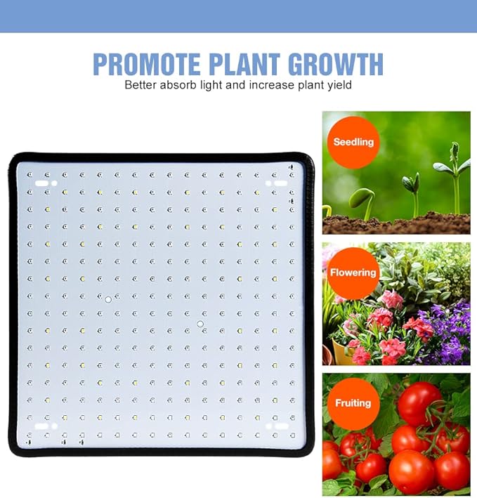 2PCS 800W Power Red-Blue Plant Grow Lights AC110V (100-277V Compatible) Sun like Indoor Bloom/Fruiting Supplemental Lighting Optimized Spectrum Greenhouse Hydroponic Flower Fruit Potting Panel Lamps