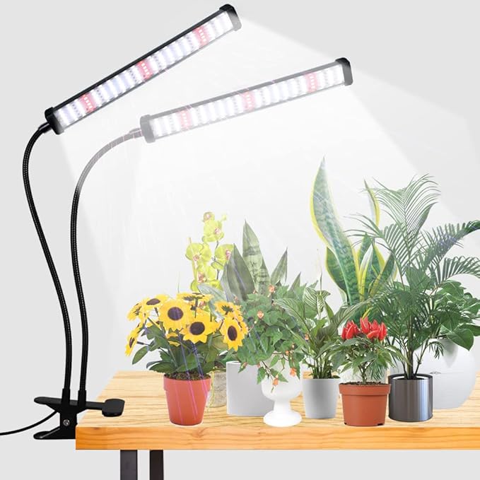 GooingTop Grow Light 100W 6000K Super Bright White Desktop Clip Plant Lamp for Seedlings Succulents Seeds Starting Indoor Plants GrowingBendable Gooseneck &amp Timer 4 8 12 H