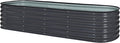 BlueWish 8x2x1.4FT Raised Garden Bed 17 H Metal Planter Boxes Outdoor with Bottomless Design Galvanized Raised Garden Bed for Plants Flowers 9 in 1 Raised Planter Bed Kit Grey