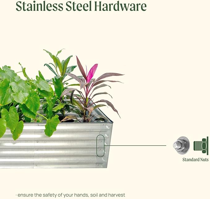 Galvanized Raised Garden Bed 6ftx2ft Metal Raised Garden Bed Kit Raised Planter Garden Deep Root Box Planter for Vegetables Flowers Herbs and Succulents(Bracing Rod not Included)