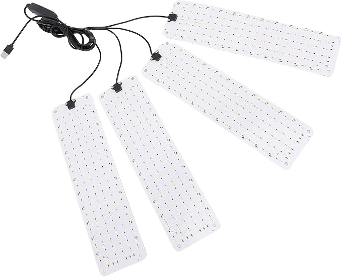 Zerodis Plant Lights and Accessories Spectrum Plant Growing Lamp Timer Function High PPFD Indoor Lamps Energy Saving Growth Light for Seed Starting Vegetables Plug and Play LED (4 Head)