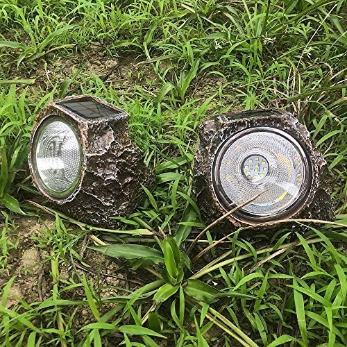 SunKite Solar Powered Rock Light 2 Pack 10 LED Waterproof Garden Stone Lights Outdoor Landscaping Spotlights Yard Patio Pathway Driveway Landscape Rock