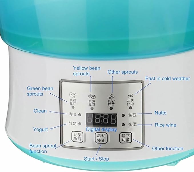 Automatic Bean Sprout Machine Electric Sprouter Bean Growing Machine 2-Layer Constant Temperature Large-Capacity Seed Germination Kit Sprouting Seedli