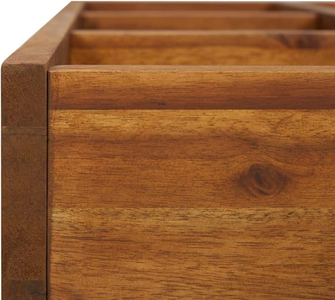 Herb Garden Raised Bed Solid Acacia Wood 9-Pocket Wooden Herb Planter 23.6 x 23.6 x 5.9 in (W x L x H)-406