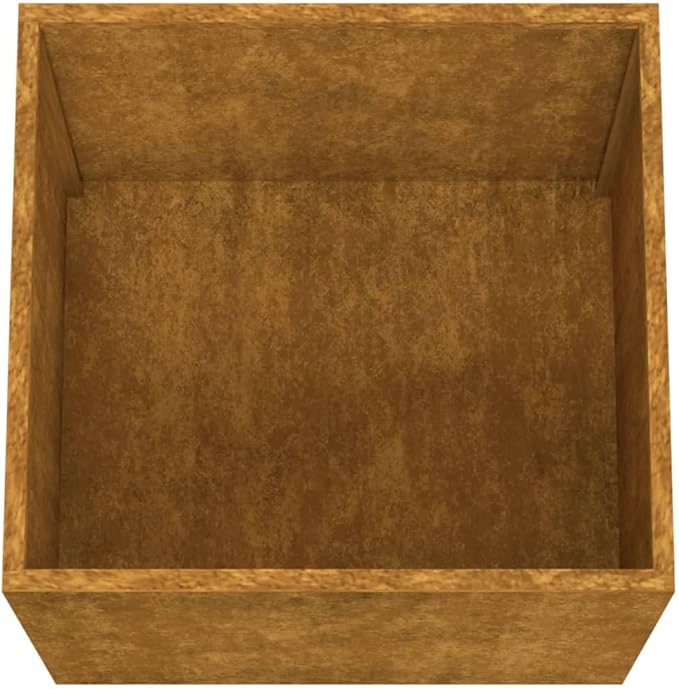 Rectangular Corten Steel Planter Medium Durable Metal Garden Bed for Outdoor Plants Weathered Brown Finish 19.3x18.5x18.1 Inches