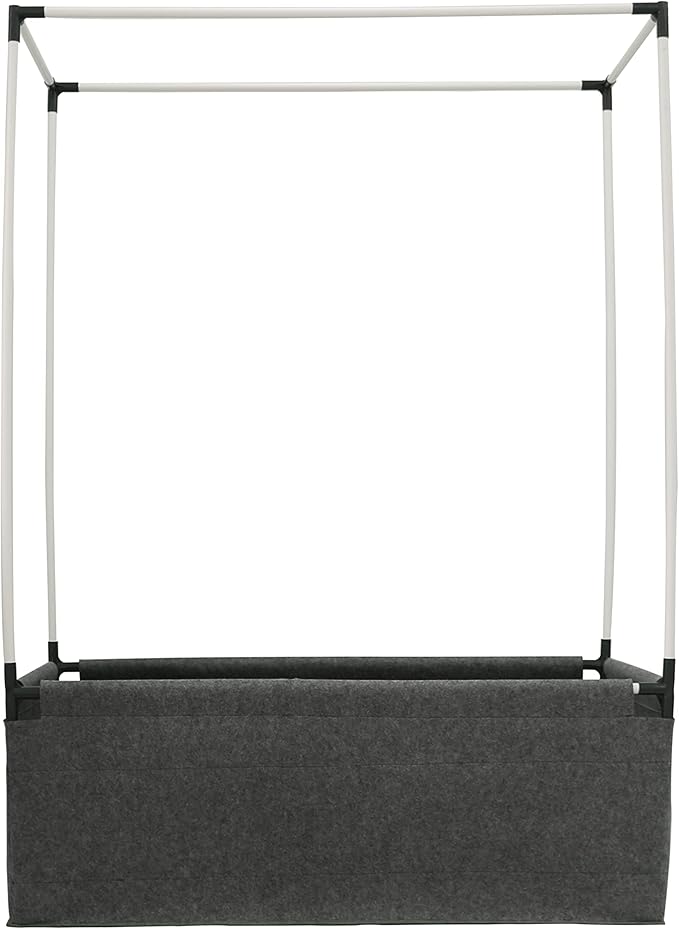 Gardzen Raised Grow Bed with PVC Frame - 47.2x23.5x16.9 Breathable Planter Raised Bed No-Till Design Includes Pipes &amp Connectors Air-Pruning for Healthier Plants