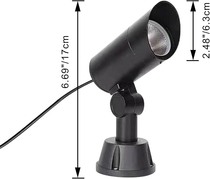 Kiven IP65 Waterproof LED Landscape Up Down Light LED Decorative Spotlight Lamp with Plug-in Cord and Timer for Indoor Outdoor Park Yard Step Statue LED Lawn Light(5W Cool White)