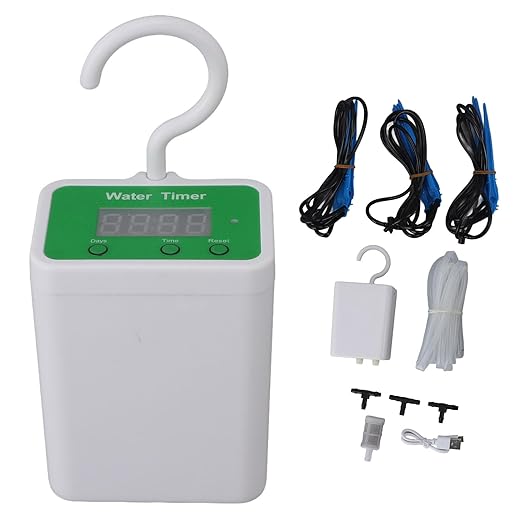 Automatic Watering System Automatic Drip Irrigation Kit for 12 Potted Plants LED Display &amp 2000mAh Battery Distribution of Water for Indoor Potted Plants