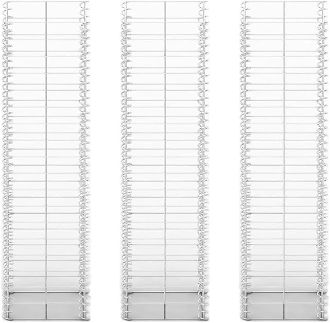 Gabion Set 3 pcs Galvanized Wire 9.8x9.8x39.4 Gabion Raised Bed Gabion Cages Basket Steel Woven Gabion Net for Backyard Garden -AA