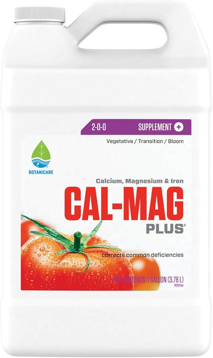 Botanicare Cal-Mag Plus A Calcium Magnesium and Iron Plant Supplement Corrects Common Plant Deficiencies Add to Water or Use as a Spray 2-0-0 NPK 1-Gallon