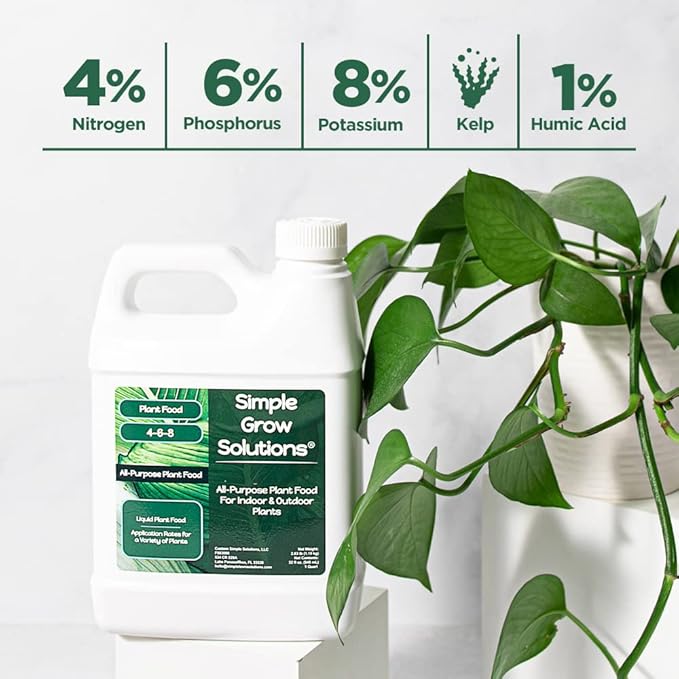 Liquid Plant Food All Purpose- House Plant Fertilizer- Liquid Fertilizer for Indoor Plants &amp Vegetable Garden- Concentrated Plant Nutrients - Green Growth - Simple Grow Solutions- 32 Ounce
