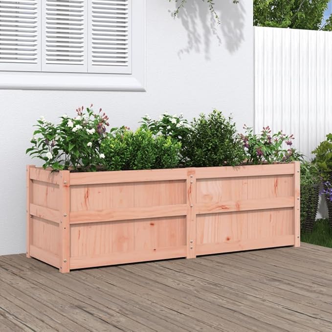 Wooden Raised Garden Bed Garden Planter Box Outdoor Wood Raised Garden Bed for Planting Plants Vegetables 59.1x19.7x19.7 Solid Wood Douglas-251