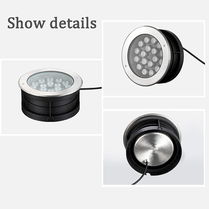 Outdoor Buried Spotlight Anti-Rust Aluminum Buried Light IP65 Waterproof Recessed Underground Lamp for Garden Bridge Hotel Landscape Lighting