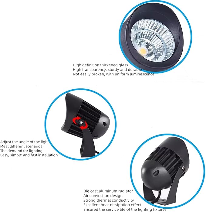 Outdoor Spotlights - Spotlight Led Beam Light - Led Spot Lights AC85-265V COB Tree Lighting IP65 Outdoor Waterproof Landscape Floodlights Garden Villa Courtyard Lawn Lights(Red15W)