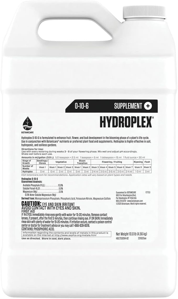 Botanicare Hydroplex Bloom Enhancer 0-10-6 1 gal.