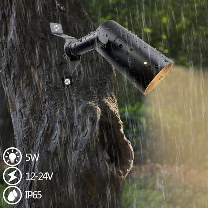 Arrownine Landscape Lighting Down LightsMoon Light Low Voltage Outdoor Wall Tree Mount Lighting Replaceable MR16 LED Bulb Included Black Finish with Bulb