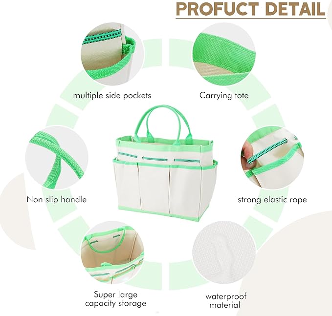 Green Garden Tools Set 12-Piece Heavy Duty Steel Gardening Tools with Canvas Water-Proof Storage Bag 12 Trowel Transplanter Weeder with Non-Slip Soft Handles Perfectly Meets Your Various Needs