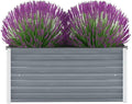 Raised Garden Bed Gray Galvanized Steel Planter Box 39.4x15.7x17.7 Inch Rectangular Outdoor Raised Bed for Vegetables Flowers Herbs Patio Garden Clearance Deals