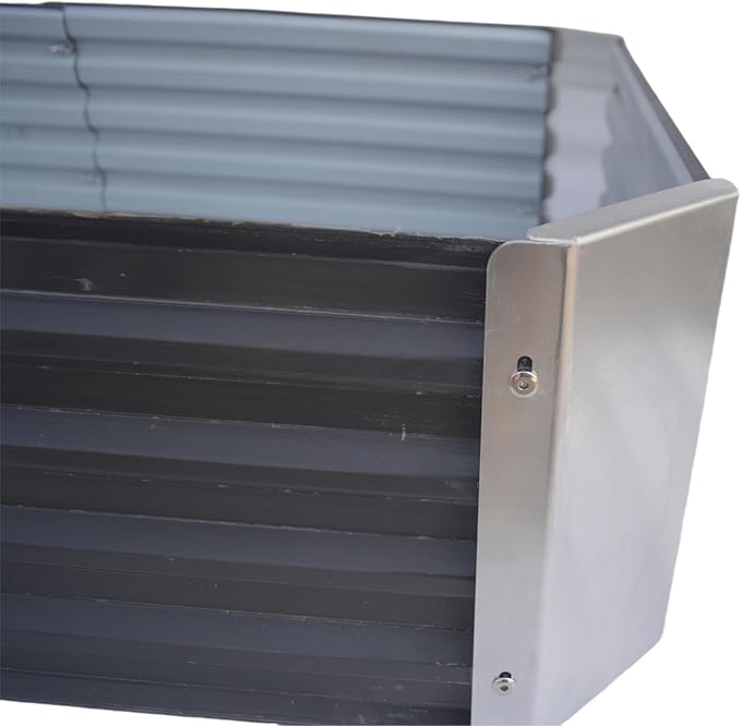 4ft x 2ft Galvanized Raised Garden Bed Horticultural Planting Box Metal Planter Boxes Outdoor Suitable for Plants Flowers Vegetables Herbs Fruits Dark Grey