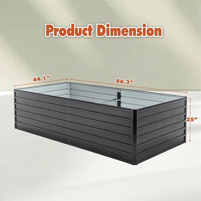 ZeHuoGe 2 Pack Metal Raised Garden Bed Kit Outdoor - Galvanized Planter Boxes Set Rectangle Vegetable &amp Flower Beds for Fruits Planting (8FT x 4FT x 2FT)