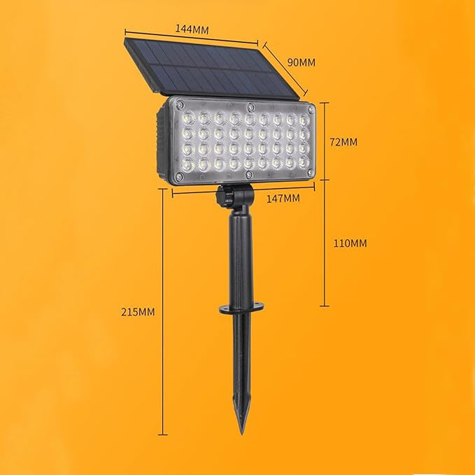 LED Outdoor Solar Lights Waterproof Landscape Spotlights RGB Garden Lights Wireless Solar Powered Outdoor Lights/Lighting for Yard Walkway Driveway Porch Patio