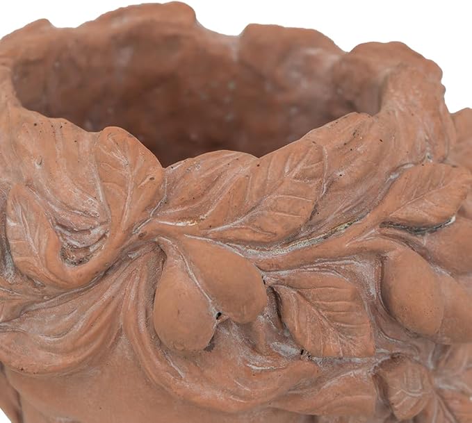8x9x11.5 Brown Head Bust Planter Cement Head Planter Indoor Outdoor Home GDecor
