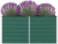 Raised Garden BedRectangular Garden PlanterPlant Elevated Garden Box Gardening PotsPlantersfor Backyard Patio Balcony Garden 63x31.5x30.3 Galvanized Steel Green