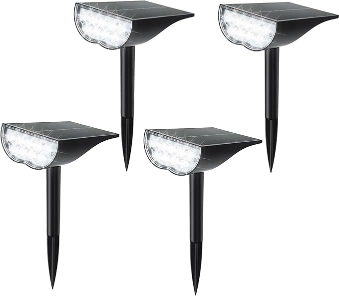 Solar Spot Lights Outdoor - Landscape Lights IP65 Waterproof Single Crystal Solar Landscape Spotlight6500K Adjustable Outdoor LightingSuitable For GardenCourtyardsLanesand Walkways(Warm whi