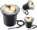 3Pcs Outdoor Buried Lights - Ground Led Landscape Lamp Led Well Lights 3W Ground Lights/Ip67 Waterproof Low Voltage Landscape Lighting Spotlight for Driveway/Deck/Step/G