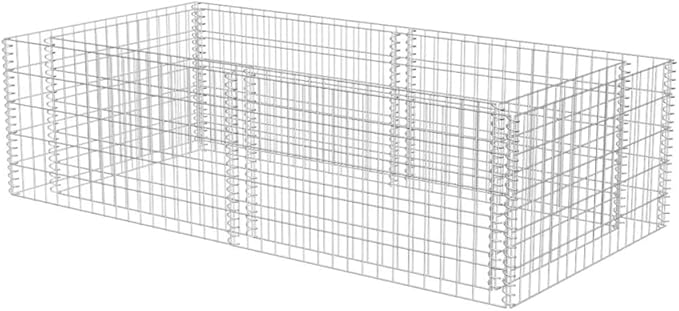 Gabion WallRaised Bed with Gabion net Flower PotBlock Wind and RainGabion Planter Galvanised Steel 71x35.4x19.7
