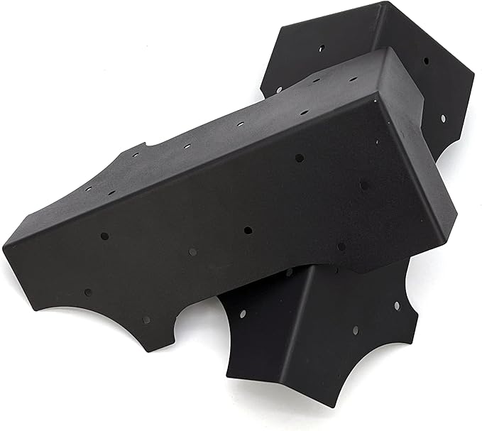 Hi-Flame 4 Set Raised Garden Bed Corner Brackets with Screws Fit Lumber up to 2 Inch x 12 Inch Raised Bed Brackets for Vegetable Garden (Black)
