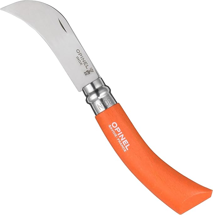 Opinel 3 Piece Gardening Tool Set - No. 12 Folding Saw No. 8 Pruning Knife No. 8 Garden Knife - Vibrant Painted Handles Stainless Steel and Carbon Steel Blades - Made in France