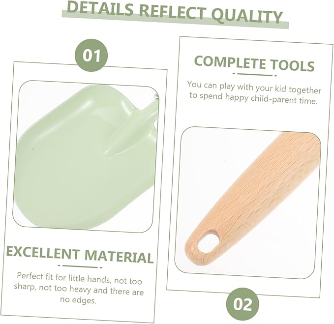 Children Gardening Tools Set for Boys and Girls Outdoor Planting Shovels and Hand Rake Wooden Handles Fun Gardening Toys for Toddlers for Backyard and Garden Activities