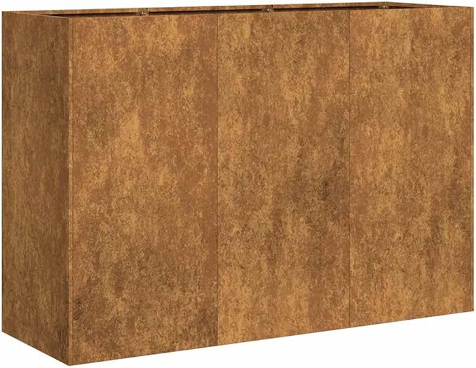 Large Rusty Weathering Steel Raised Planter Box for Garden Patio Rectangular Outdoor Elevated Garden Bed Brown Metal Planter 47.2x15.7x31.5 Inches
