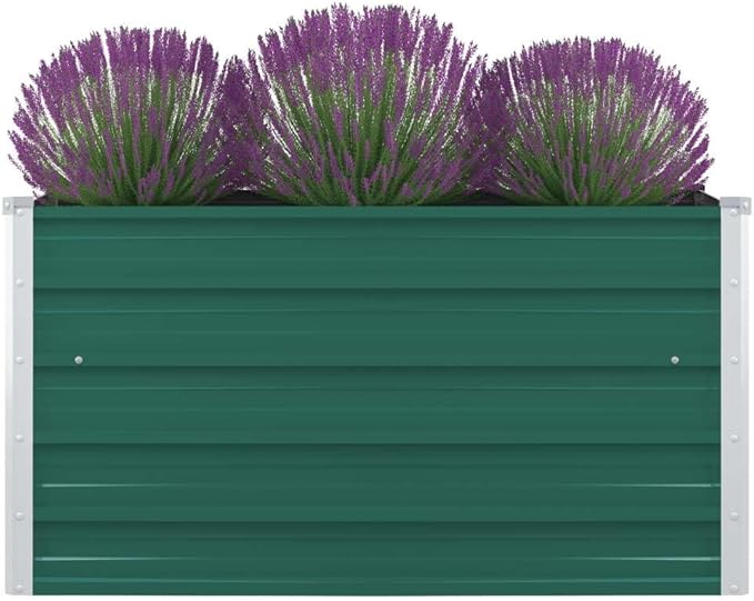Square Galvanized Steel Raised Garden Bed Outdoor Metal Raised Garden Bed Planter Box for Gardening Vegetables 39.4x39.4x17.7 Galvanized Steel Green-580